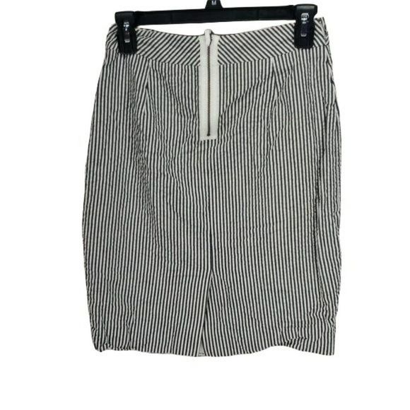 J. CREW‎ SeerSucker striped blue Pencil 00 XS Skirt - Picture 3 of 7